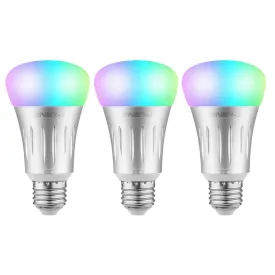 3 Pack, 7W Smart Wifi led lights RGB WW Smart LED Bulb E27,Smart & Convenient Voice Control, Compatible with Alexa, echo dot & Google Home Assistant