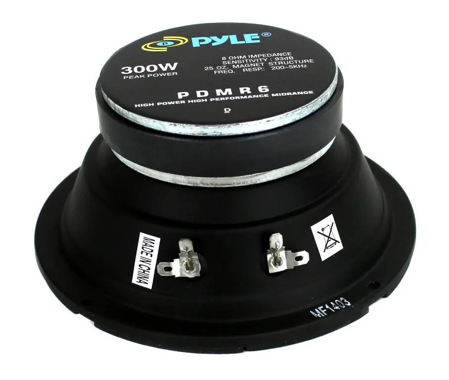 4) Pyle PDMR6 MidRange 6.5" 1200W Car Mid Bass Mid Range Woofers Audio Speakers