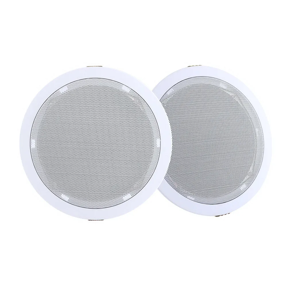 80W 6" Ceiling Speakers, ABS Enclosure, Metal Cover, Home Theatre - 2 Pack