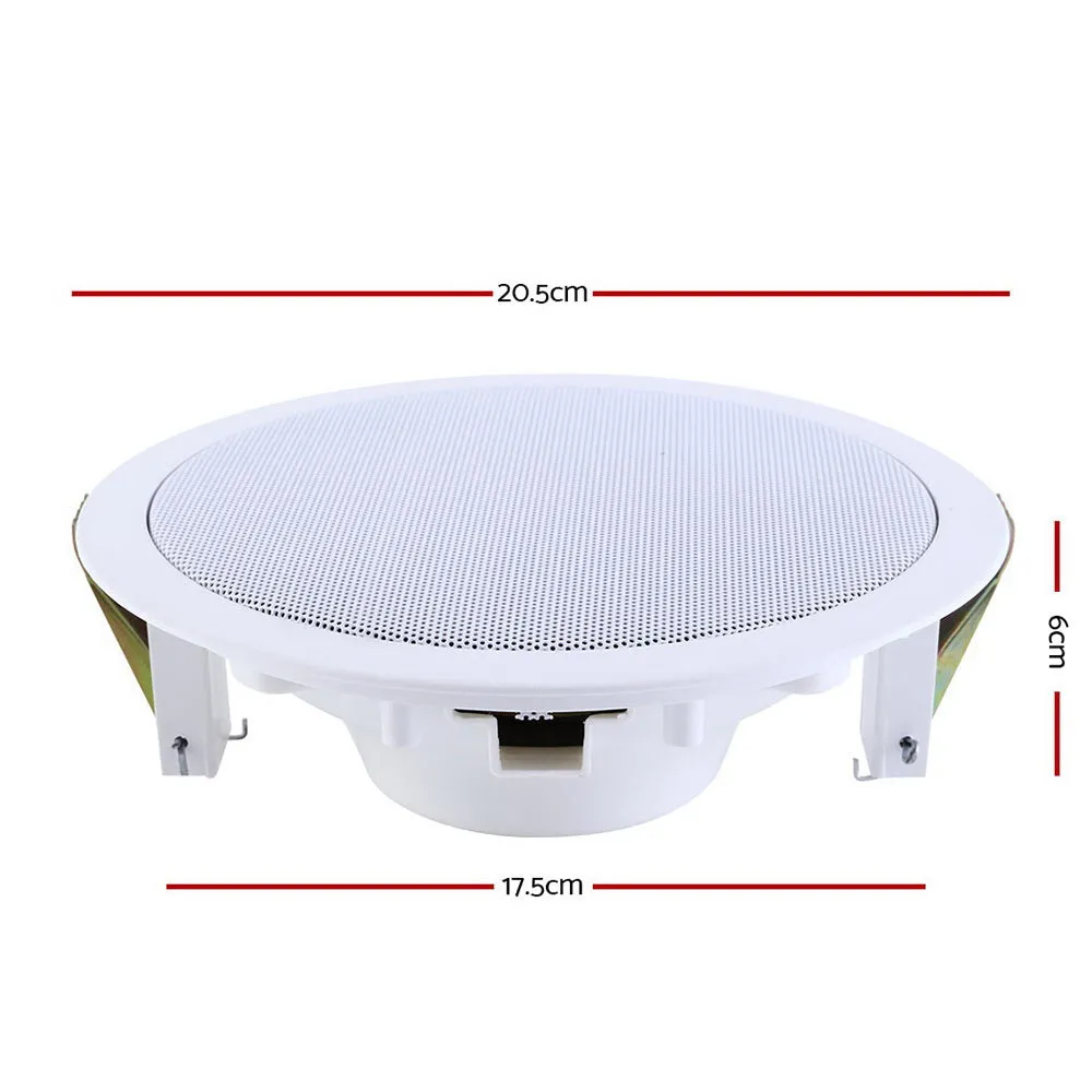 80W 6" Ceiling Speakers, ABS Enclosure, Metal Cover, Home Theatre - 2 Pack