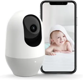 Baby Monitor, 360-degree 1080P Wireless IP Camera, Motion Tracking, Super IR Night Vision, Works with Alexa, Two-Way Audio, Motion & Sound Detection