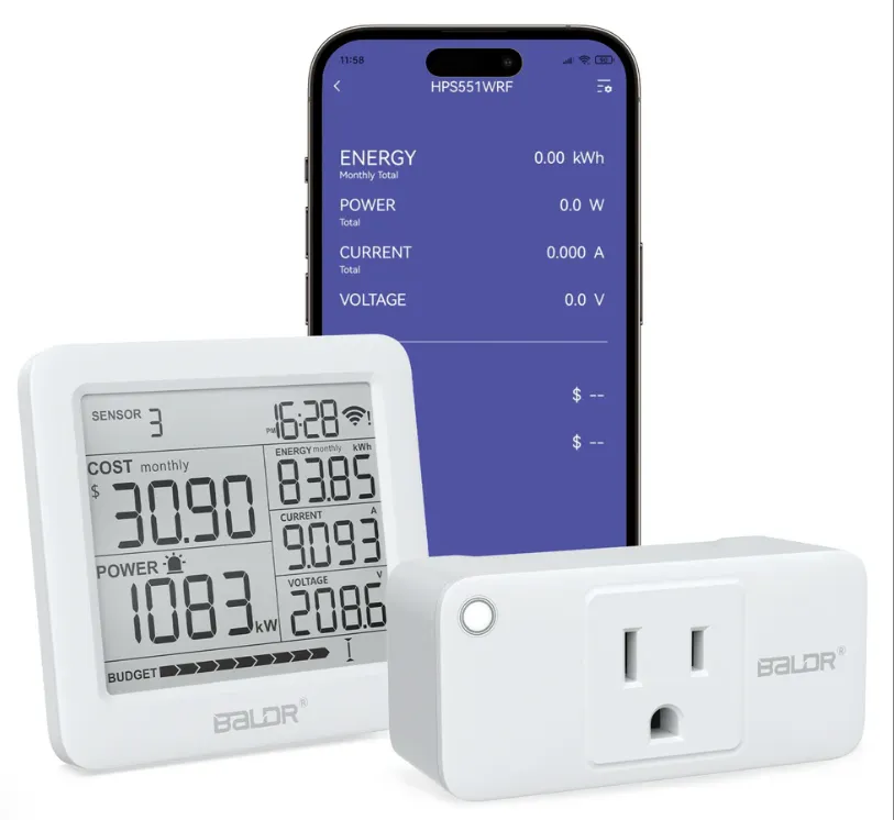 BALDR Wi-Fi Power Meter Hub with One Smart Socket - Remotely Monitor Energy Consumption, Set Tariffs & Budget Alerts - Expandable Energy Monitoring System for Multiple Appliances, 2.4GHZ wifi Network Only