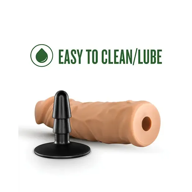 Blush Lock On Argonite Realistic 8 in. Silicone Dildo with Suction Cup Adapter Tan