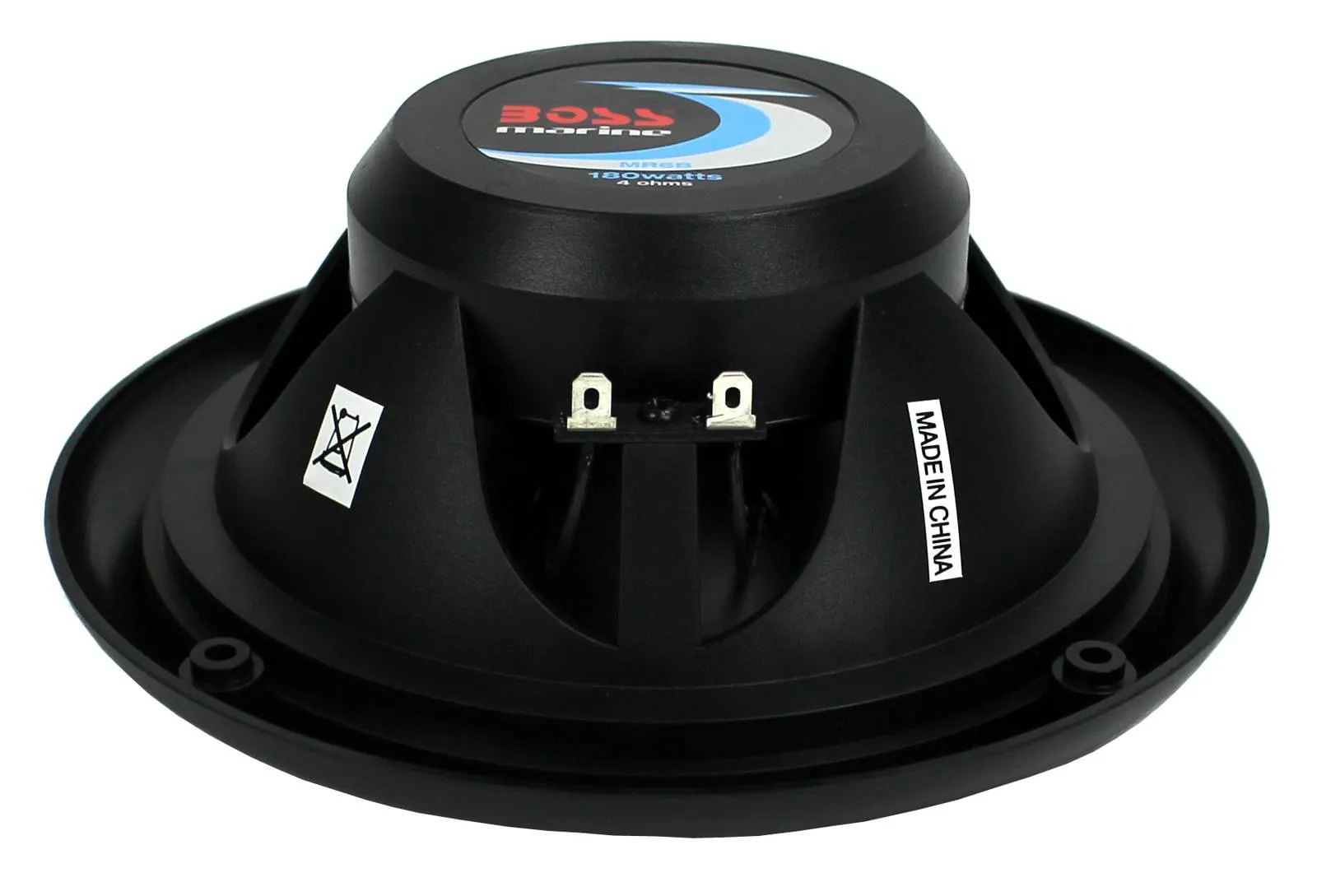 BOSS MR6B 6.5 Inch Dual Cone Black Marine Audio Speakers 180 Watt (8 Speakers)