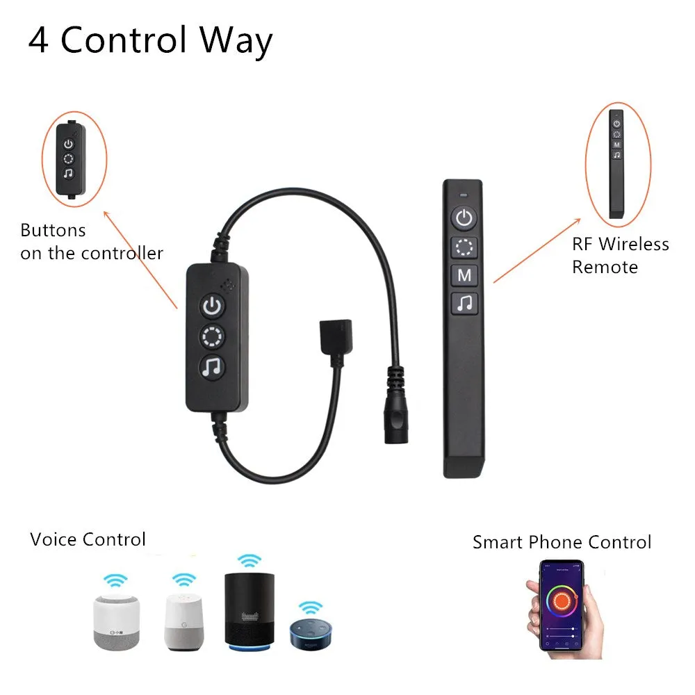 CROW WiFi RF Controller for Addressable Digital LED Lights via Tuya App, Compatible w/ Amazon Echo