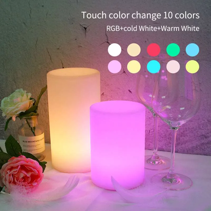 Cylinder Shape WiFi Smart Table Lamp Compatible with Alexa Voice Controlled by Free Mobile APP