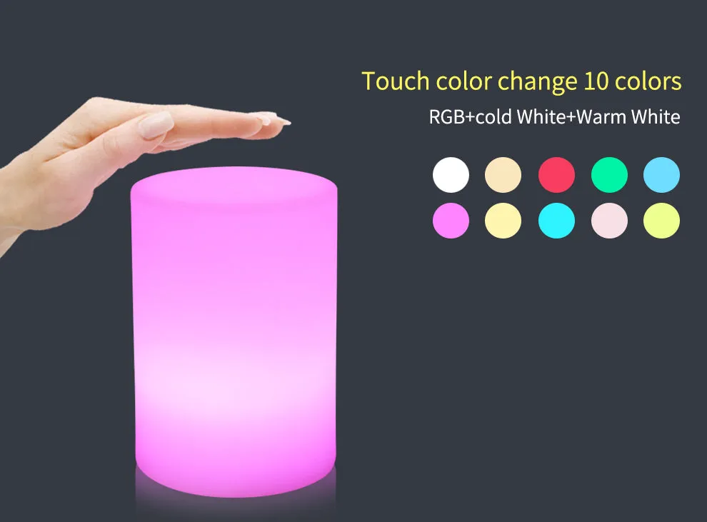 Cylinder Shape WiFi Smart Table Lamp Compatible with Alexa Voice Controlled by Free Mobile APP