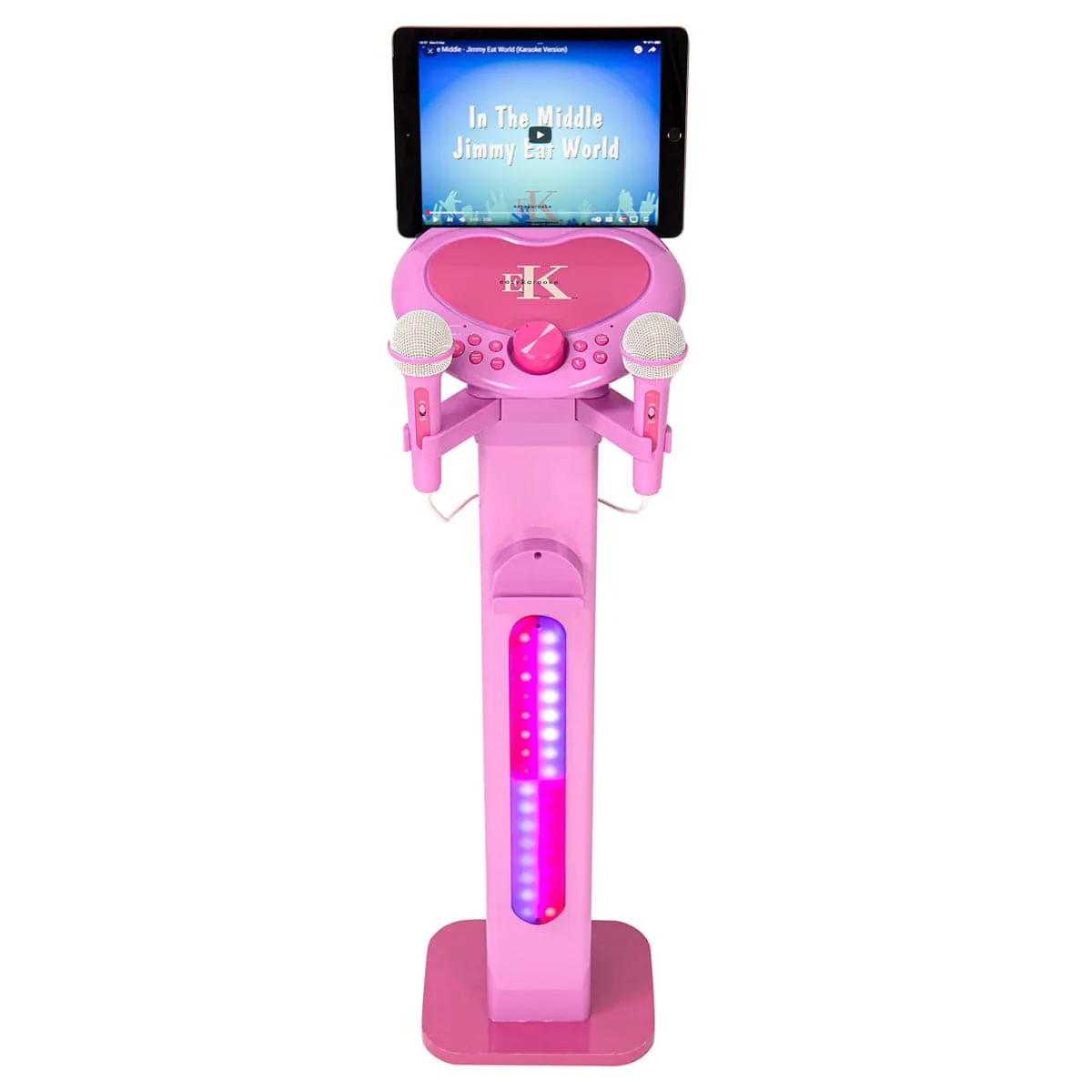 Easy Karaoke Bluetooth® Kids Singalong Pedestal Karaoke Machine ~ Pink