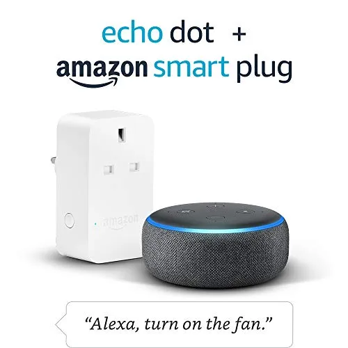 Echo Dot (3rd Gen), Charcoal Fabric   Amazon Smart Plug, Works with Alexa