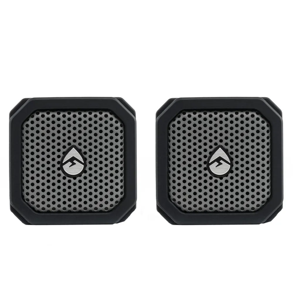 ECOXGEAR EcoDuo Waterproof Rechargeable Speakers 2 Pack Bluetooth Ready - Black