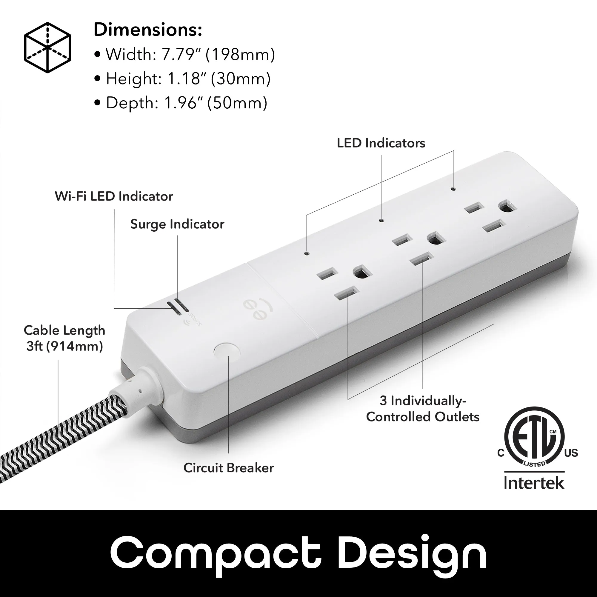 Geeni Surge Mini 3-Outlet Surge Protector