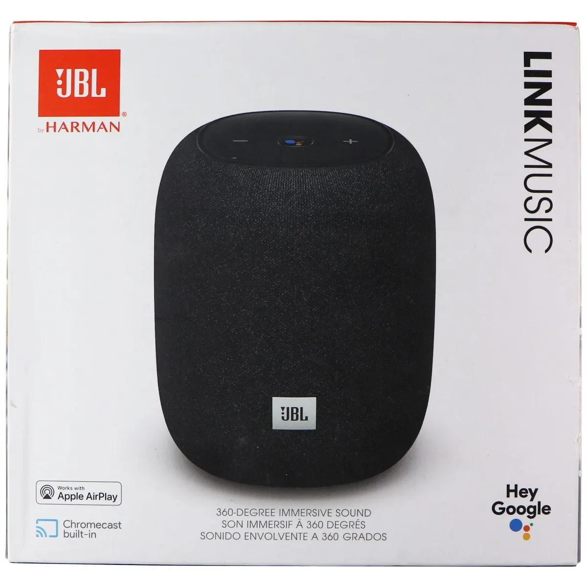 JBL Link Music Smart Portable Wi-Fi and Bluetooth Speaker - Black