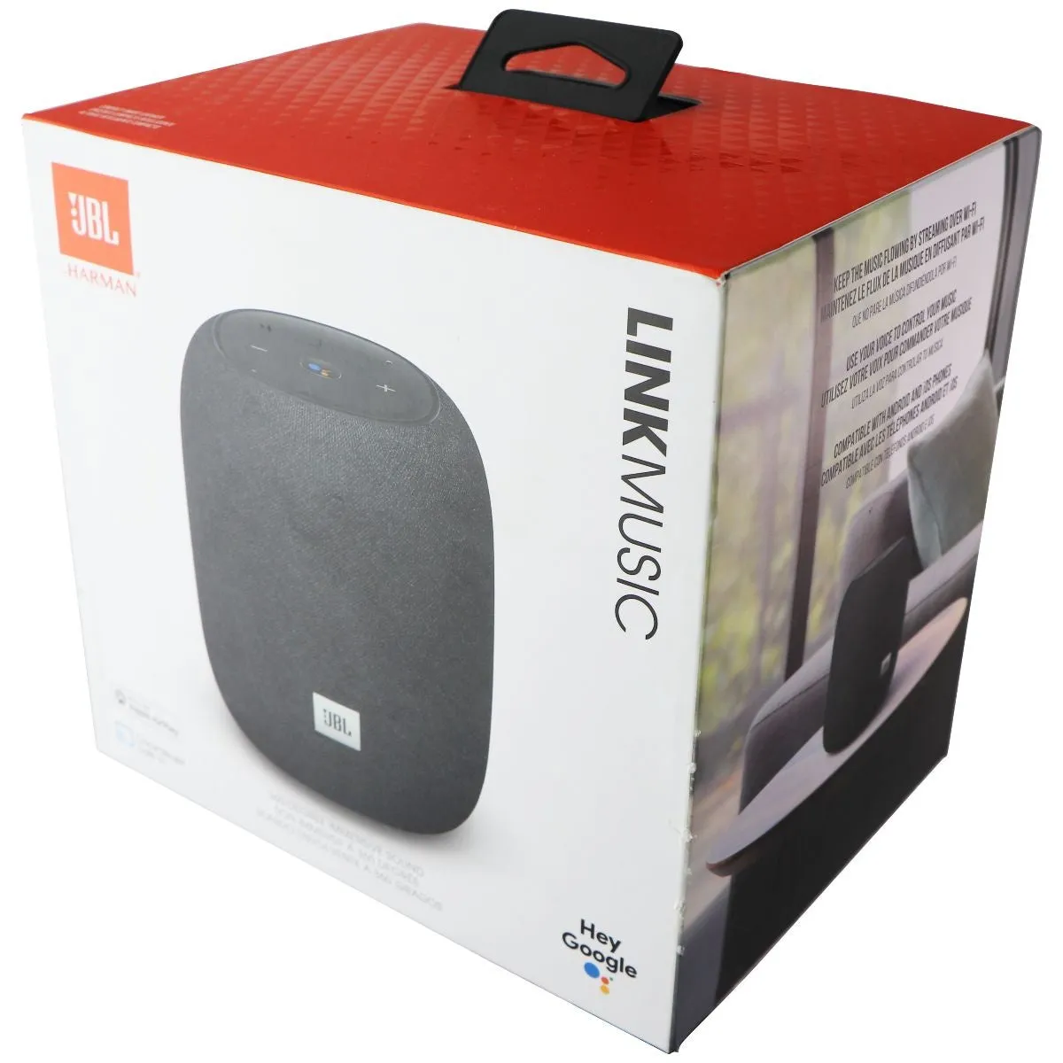 JBL Link Music Smart Portable Wi-Fi and Bluetooth Speaker - Black