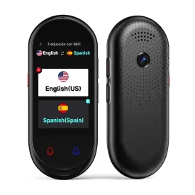 Language Translator Device, Portable Two-Way Instant Translator, Offline Online Voice Photo Translation, 137 Languages Supported, High Accuracy Translator Device for Travel Business Learning (Black)