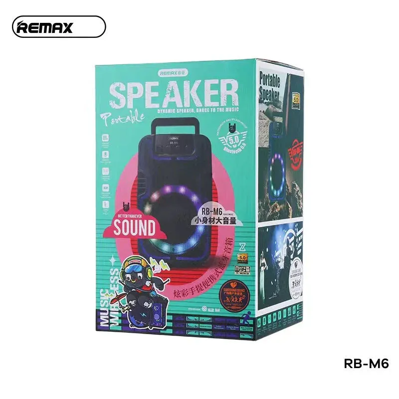 REMAX YUTRY SERIES HANDLED WIRELESS SPEAKER | RGB Lighting | 5.0 Bluetooth | 3 Hours Charging Time,