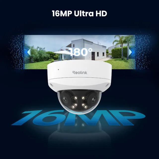 Reolink 16MP UHD IK10 Dual-Lens PoE Camera with Motion Track Duo 3V PoE