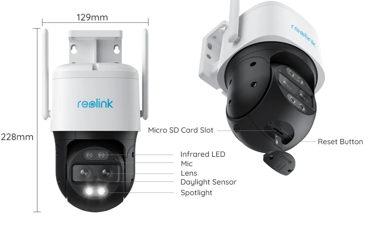 Reolink 4K PTZ WiFi Outdoor Security Camera with Dual-Lens Trackmix WiFi