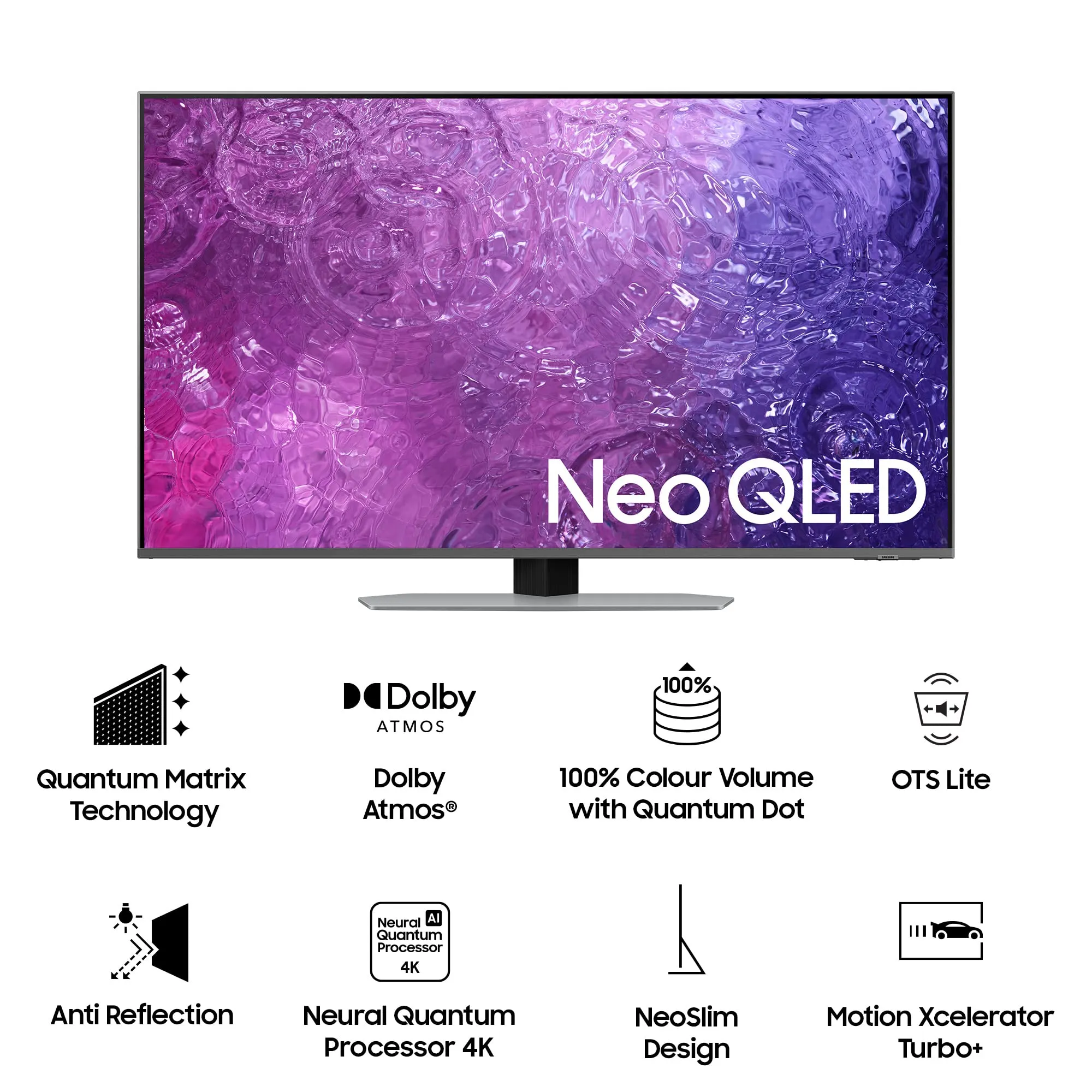 Samsung 138 cm (55 inches) 4K Ultra HD Smart Neo QLED TV QA55QN90CAKLXL (Carbon Silver)