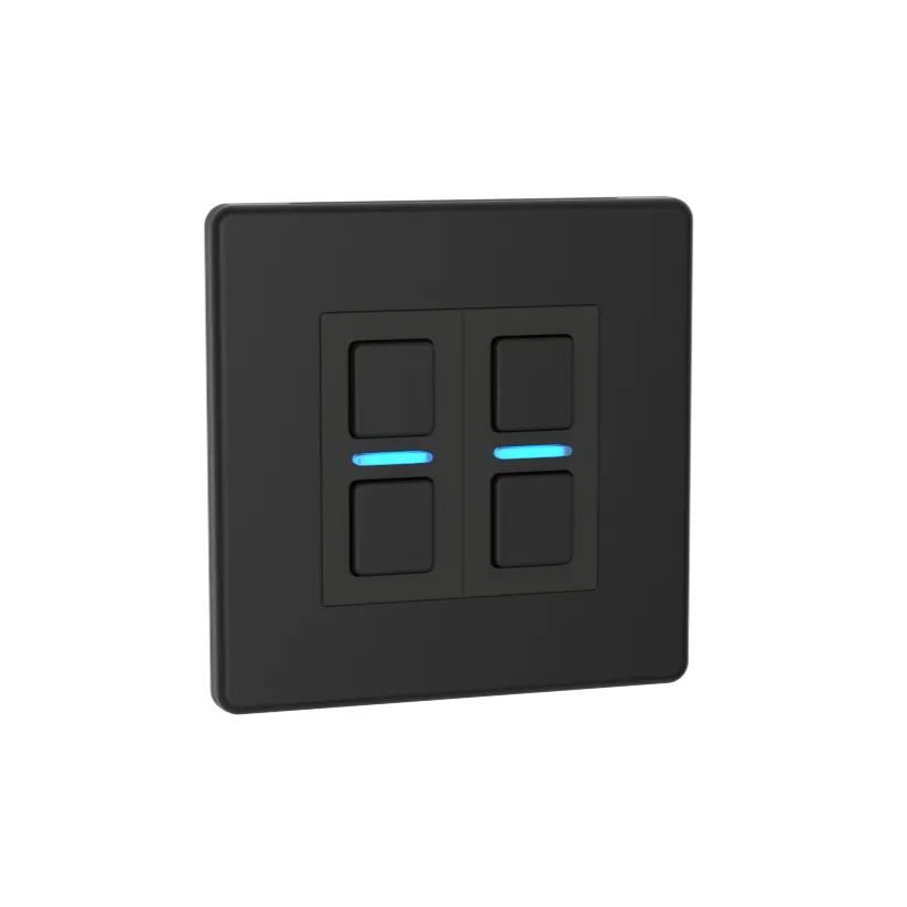 Smart Dimmer (2 Gang) - Matte Black