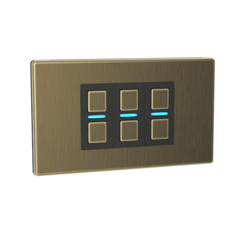 Smart Dimmer (3 Gang) - Antique Brass