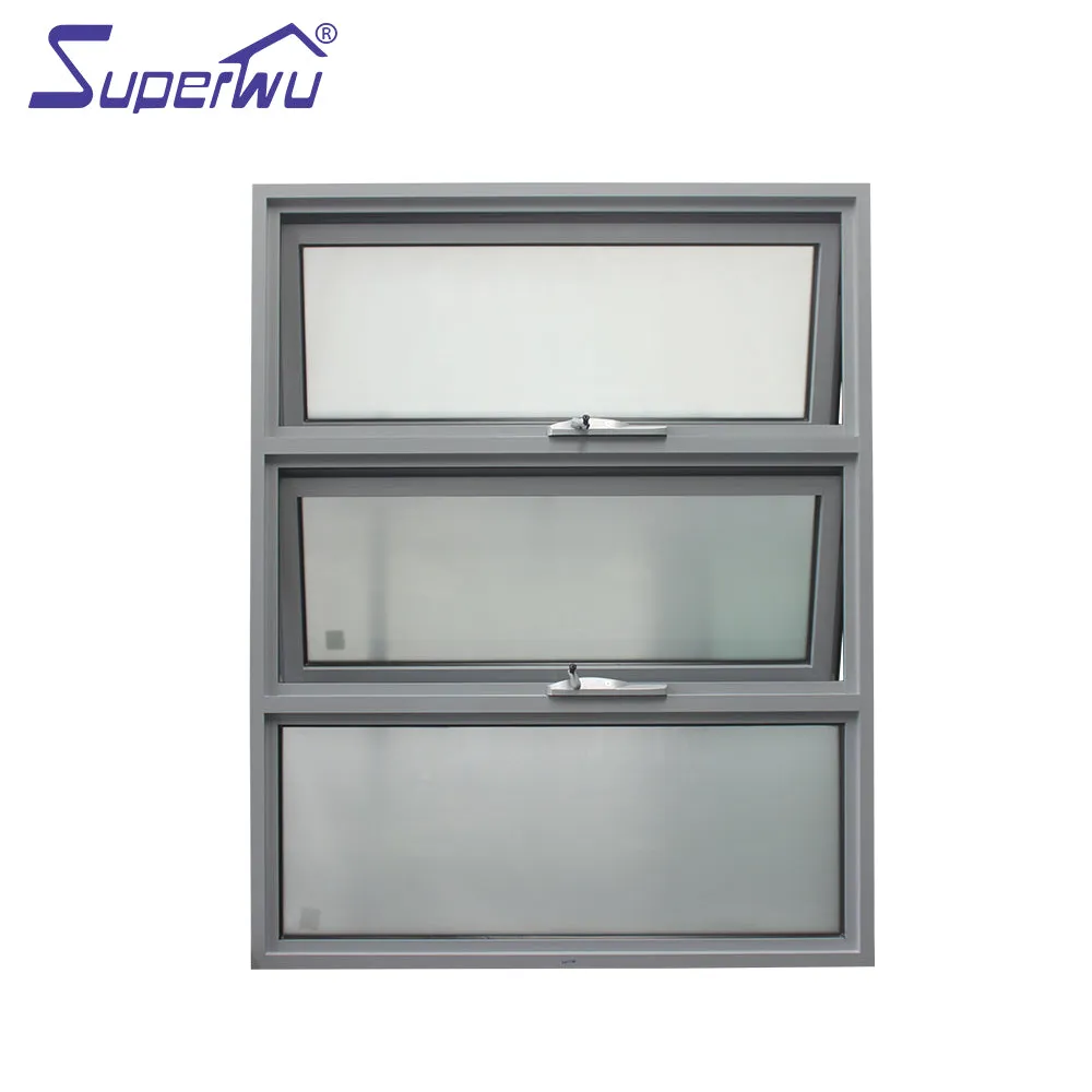 Superwu High Performance Thermal Break Aluminum Profile Top Fixed Windows Bottom Awning