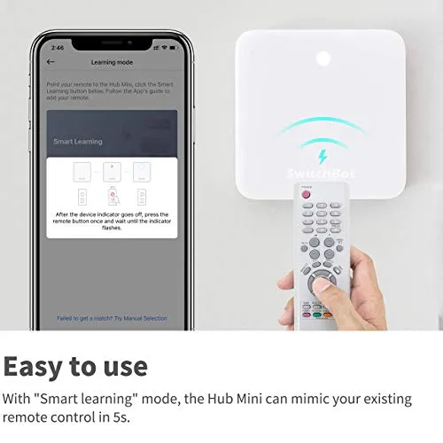 SwitchBot Hub Mini Smart Remote, IR blaster, Link to Wi-Fi, Control Air Conditioner, Compatible with Alexa, Google Home, HomePod, IFTTT