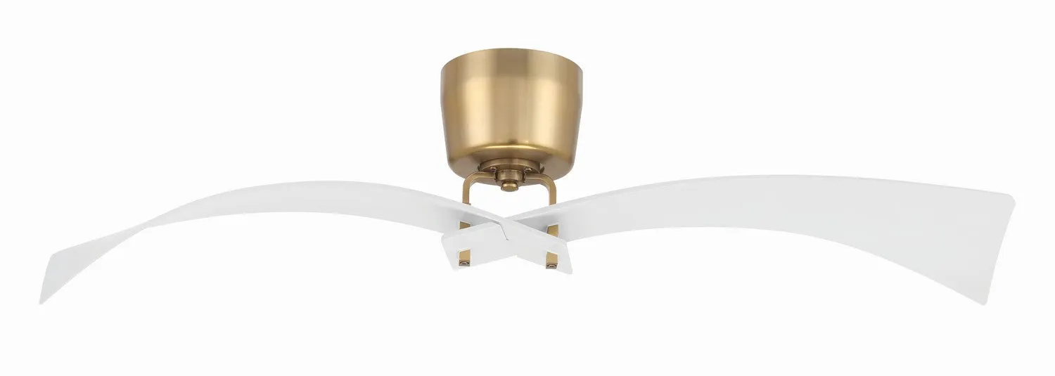 Tern 52" Ceiling Fan in White & Satin Brass