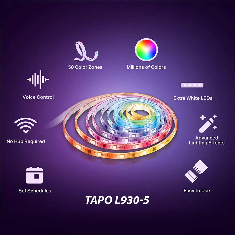 TP-Link Tapo L900-5 RGB / L920-5 RGBIC / L930-5 16M RGB Smart LED Light Strip with Remote & Voice Control