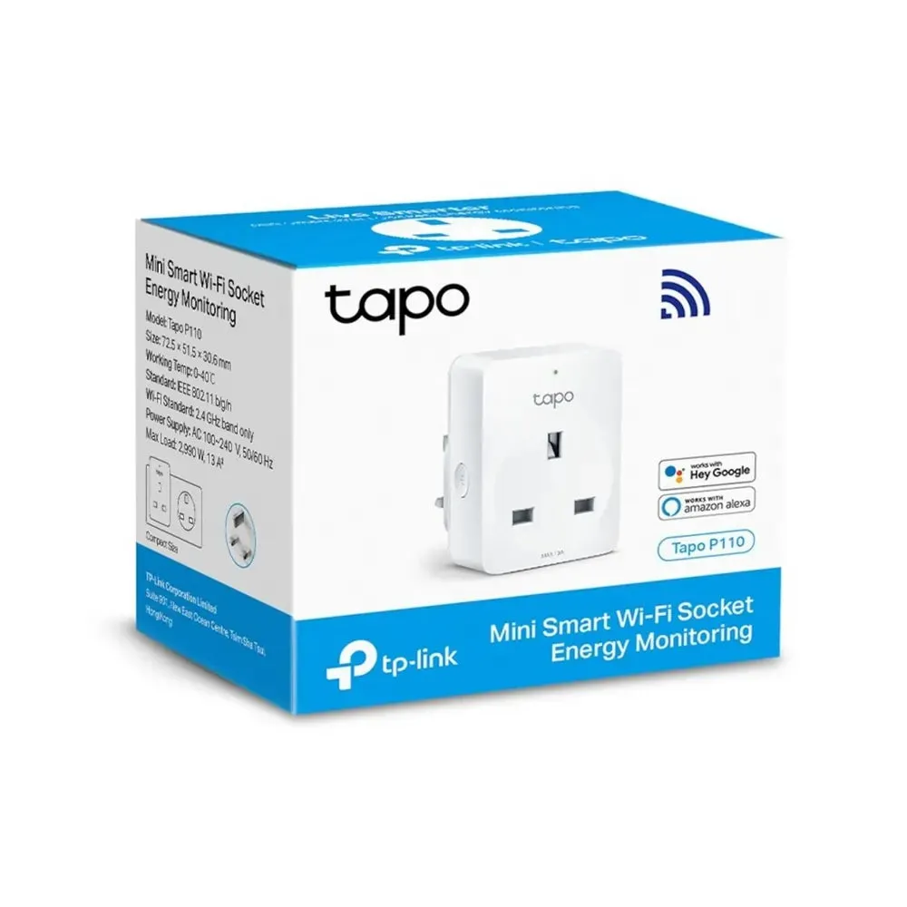 TP-LINK TAPO P110 Energy Monitoring Mini Smart Wi-Fi Plug, White