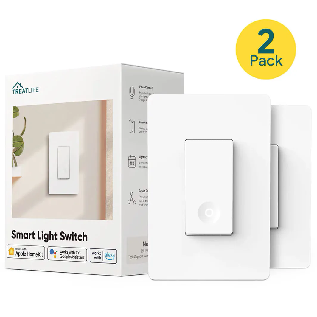 Treatlife Smart Light Switch Works with Apple HomeKit, Neutral Wire Required