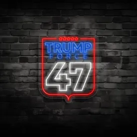 Trump 47 Neon Sign – Bright LED Light Up Sign for Election 2024 Decor, Patriotic USA Election Sign, Perfect for Politics Office Decor!