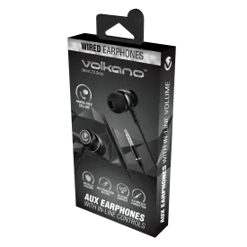 Volkano Earphones with Mic - STANNIC 2.0 SERIES - Black