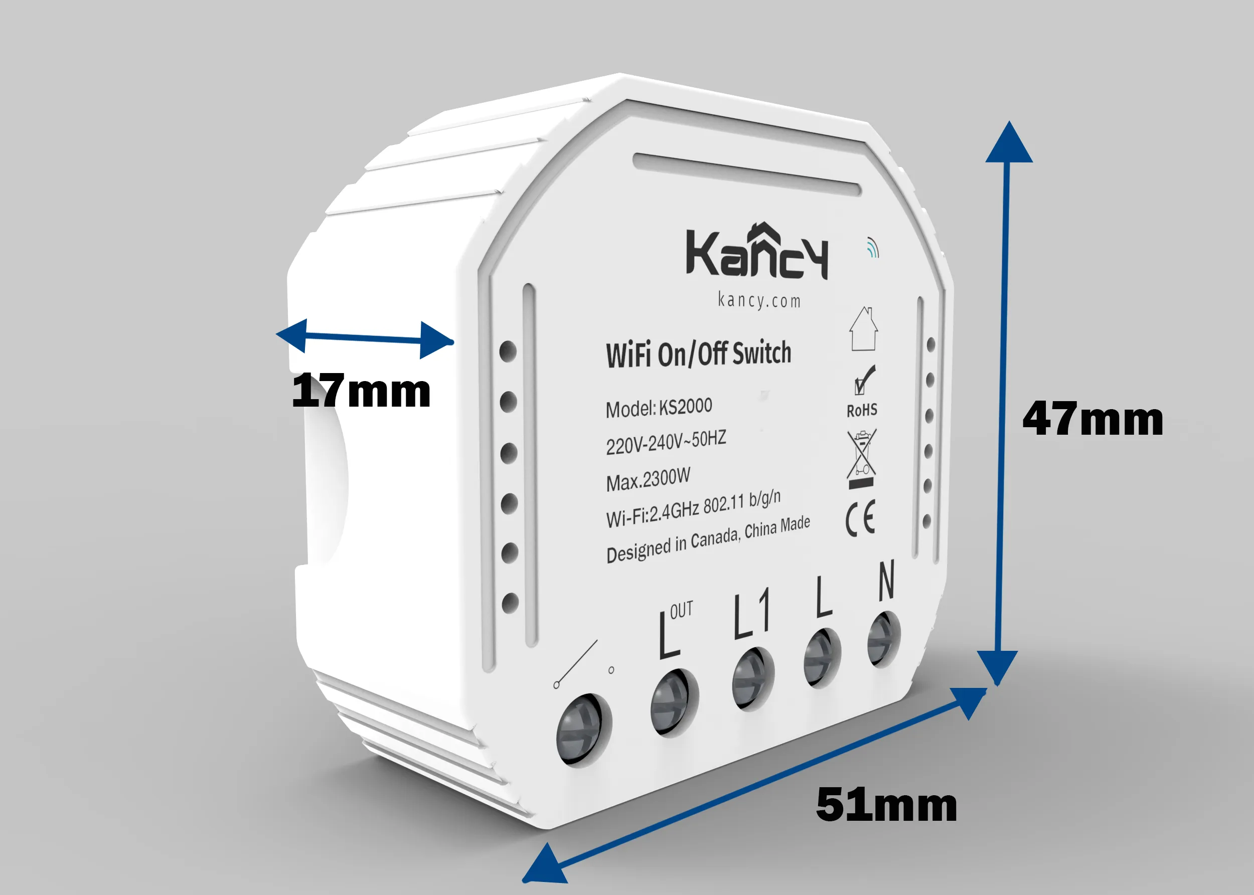 WiFi ON/OFF Switch, The World’s Smallest Universal Smart Home Switch