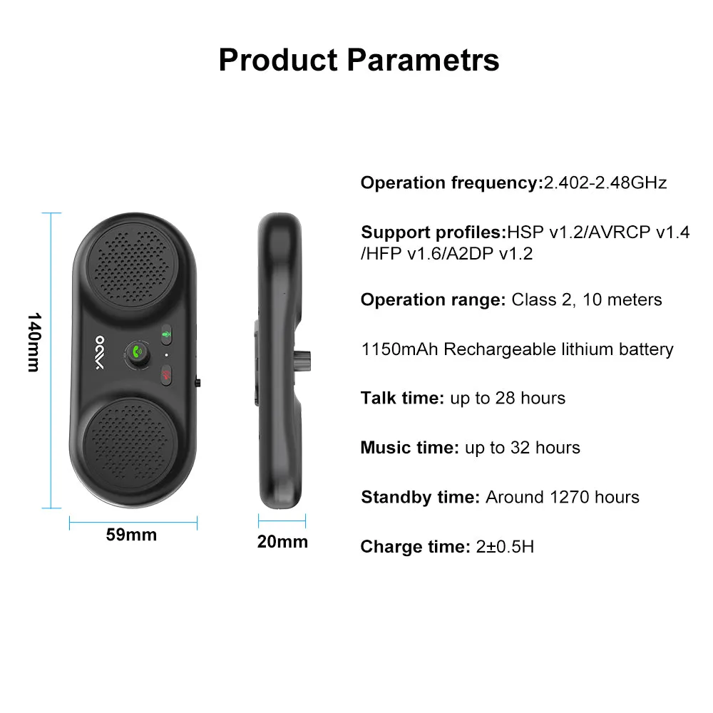 YMOO MK02 Bluetooth Car Speakerphone