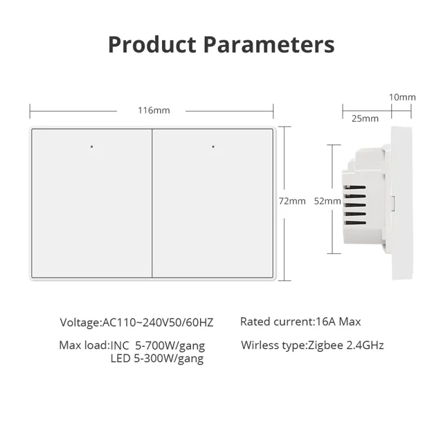 Zemismart Zigbee Double Push Switch